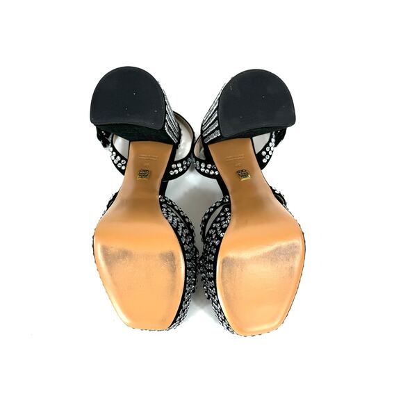 Hill House Home The Party Platform Black Suede Rhinestone Sandals 40 Studed Shoe - Picture 6 of 7